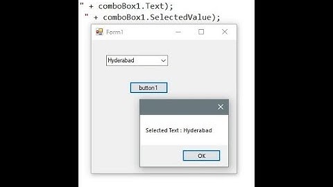 CSharp - WindowsForms - ComboBox - Get ComboBox selected text and selected value