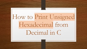 How to Print Unsigned Hexadecimal from Decimal in C