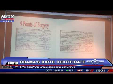WOW: Sheriff Joe Arpaio Releases New Information on President Obama's Birth Certificate