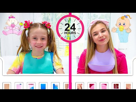 Nastya 24 Hours Baby Challenge and Other Fun stories