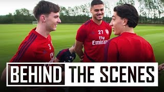 Kieran Tierney's first Arsenal training session