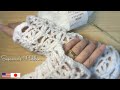 "Antoinette” 毛糸1玉簡単レースのアームカバーかぎ針編みハンドウォーマー 1 Skein Easy Crochet Lacy Arm Warmers Boxed Wave スザンナのホビー
