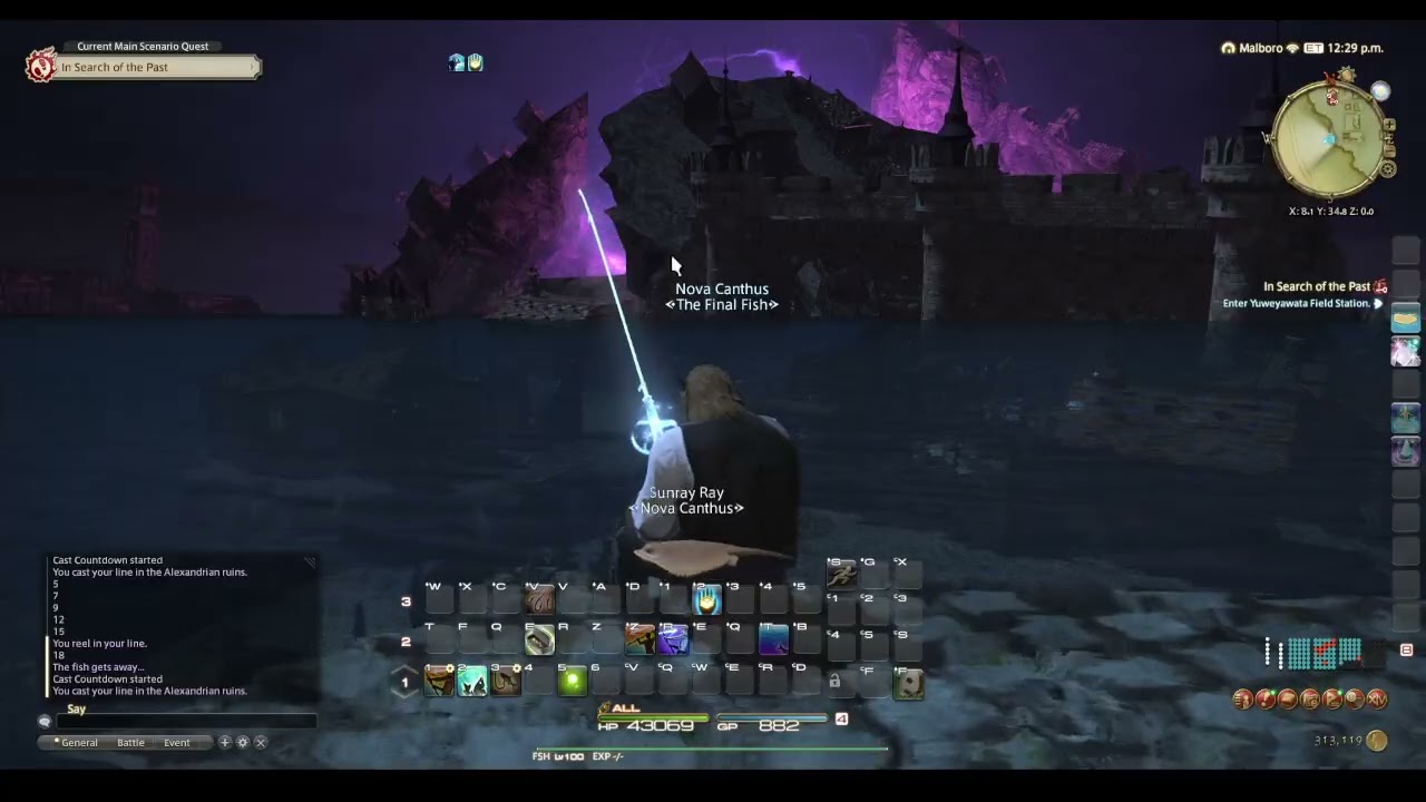 FFXIV No GP Big Fishing [311] Heirloom Goldgrouper