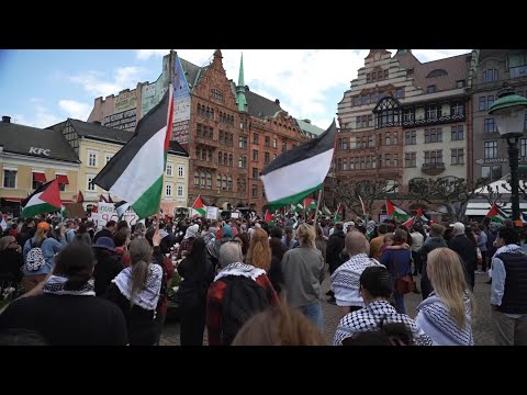 Protest in Malmo ahead of Eurovision Song Contest final plagued by tensions over Israels involvemen