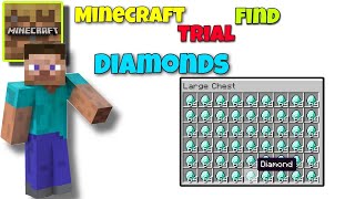 how to find diomonds in minecraft trial | minecraft trial mein diomonds kaise dhunde | In Hindi |