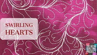 How to Free Motion Quilt Swirling Hearts - Quilting Design #505