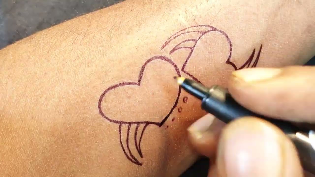 Combining Initials S and K with a Heart Tattoo Design  YouTube