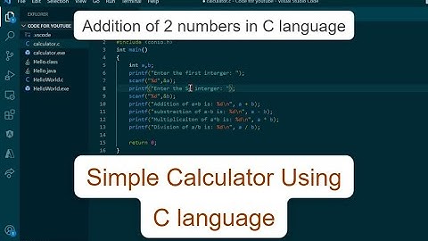Simple Calculator in C language | Write a program to print the sum of two numbers