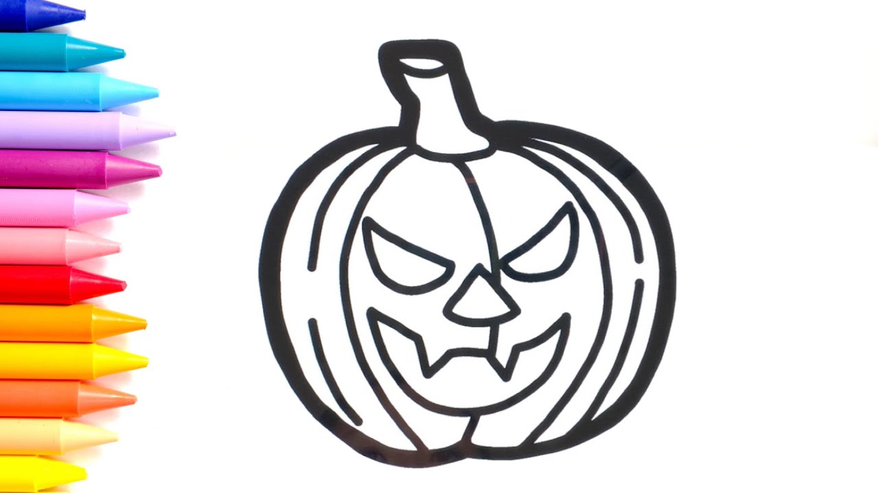 Halloween Coloring Pages How To Draw A Halloween Pumpkin Ghost Mummy Spider Drawing For Kids Youtube