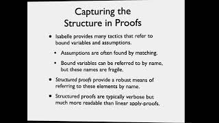 Interactive Formal Verification, Lecture 6: Structured Proof