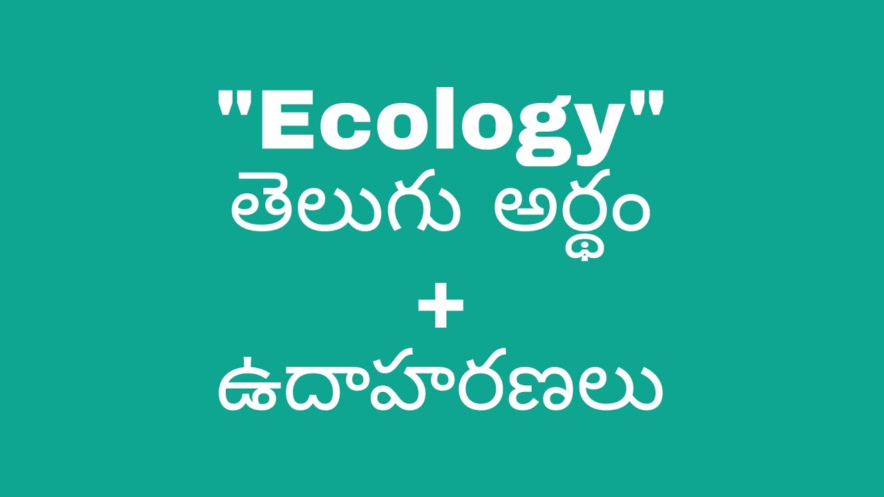 ecosystem restoration essay in telugu