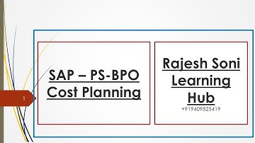 SAP How to do BPO Cost Planning in PS Project System