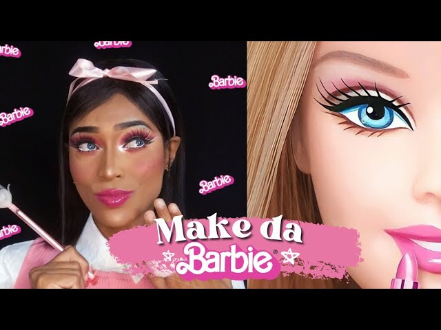 VIREI DESENHO IMITANDO um TUTORIAL DE MAQUIAGEM da BARBIE