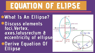 Equation of ellipse | ellipse | conic sections - [PART 14]