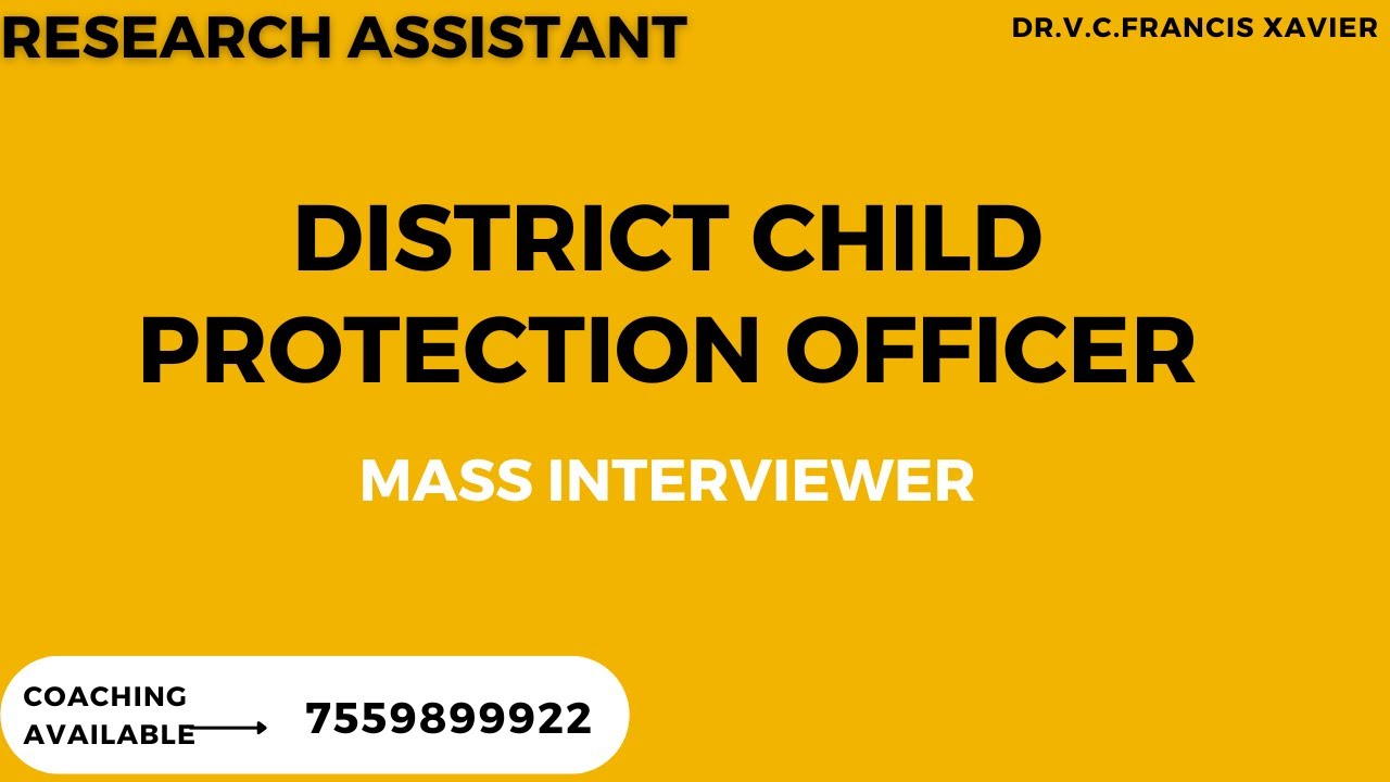 RESEARCH ASSISTANT DISTRICT CHILD PROTECTION OFFICER YouTube RESEARCH ASSISTANT DISTRICT CHILD PROTECTION OFFICER YouTube