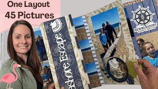 45 Pictures in 1 Scrapbook Layout!! Newburyport Beach