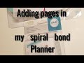 How to insert pages into a spiral bond planner
