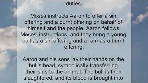 Leviticus Ch 9 summary and read together