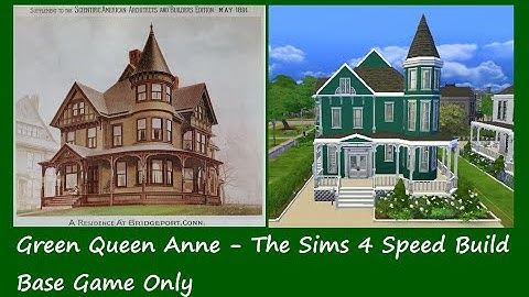 Green Queen Anne - The Sims 4 Speed Build - Base Game Only