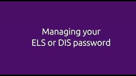 MYOB Practice Solutions - Managing ELS or DIS passwords