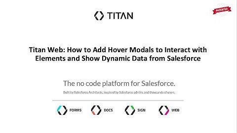 Titan Web: How to Add Hover Modals to Interact with Elements and Show Dynamic Data from Salesforce