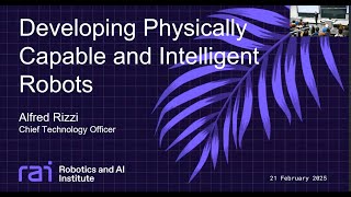 RI Seminar: Alfred Rizzi : Developing Physically Capable and Intelligent Robots