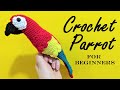 DIY Crochet Bird - How to Crochet a Parrot (Scarlet Macaw) (Step by Step Tutorial for Beginners)