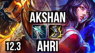 AKSHAN vs AHRI (MID) | Rank 3 Akshan, 5/0/2 | KR Challenger | 12.3