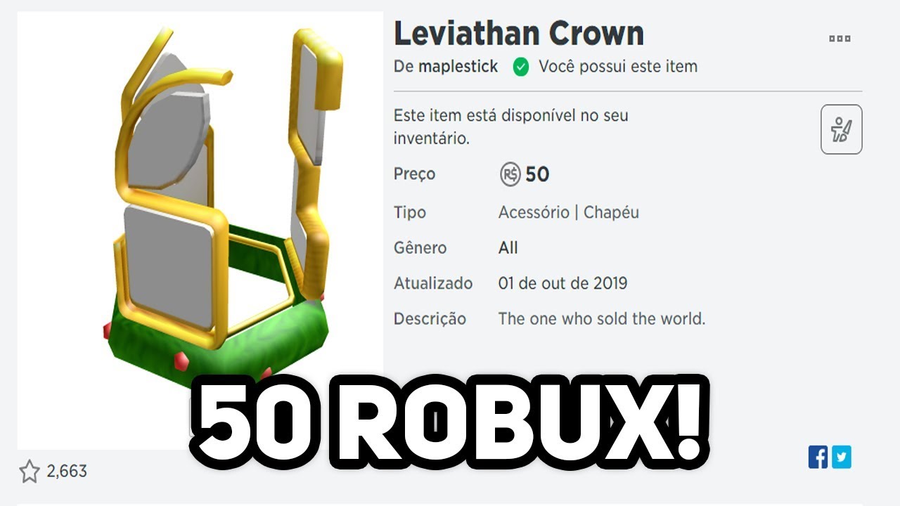 Domino Crown Por 50 Robux No Roblox Youtube - como ganhar 50 robux gratis youtube