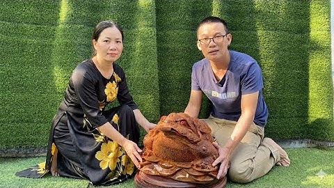 Cóc 40cm gỗ ngọc am mài sần, hàng làm kĩ thơm phức