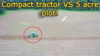 Compact tractor VS 5 acre food plot! John Deere 4066R, Dirt Dog disc! #814