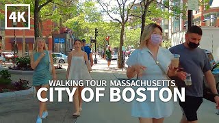 [Full Version] BOSTON TRAVEL  Walking Tour, Newbury, Boylston St, Public Garden, Beacon Hill  4K