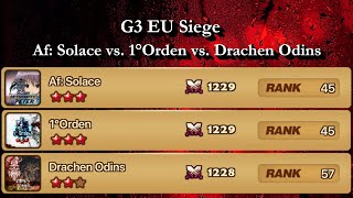 G3 SIEGE | Af: Solace vs.1°Orden vs. Drachen Odins | #summonerswar