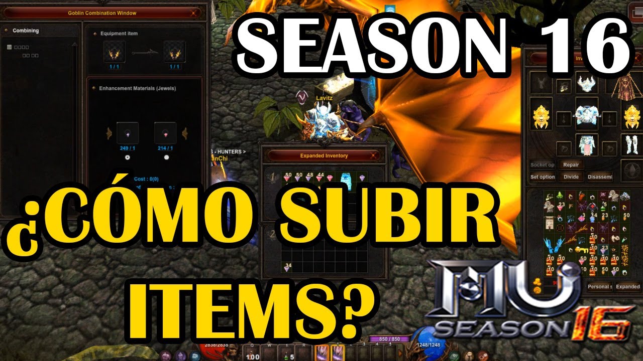 [GUIA]¿COMO SUBIR ITEMS de +0 a +15 EN MU ONLINE SEASON 16? - YouTube