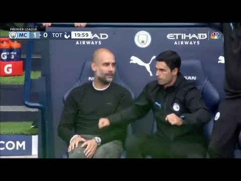 لقطة طريفة بين غوارديولا و مدرب ارسنال ارتيتا