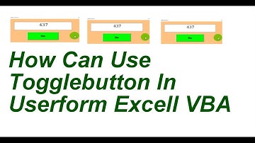 How Can Use Togglebutton InUserform Excell VBA