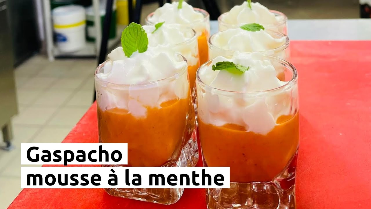 Gaspacho et mousse parfum menthe