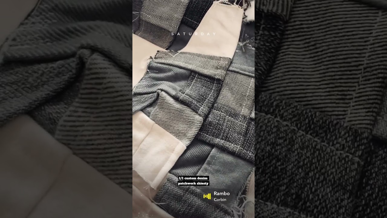 Custom CONSUME 1/1 denim patchwork facemask 