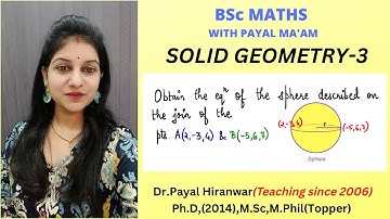 Solid Geometry I Part-3 I How to find Equation of Sphere I DIAMETER FORM I BSc Maths I RTMNU