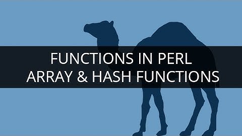 Functions in PERL | Array & Hash Functions | PERL Tutorial for Beginners | Edureka