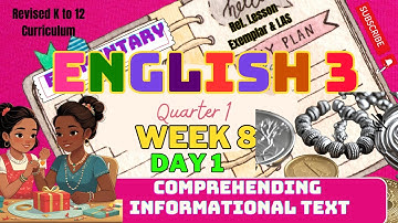 Grade 3 English | Q1 Week 8 Day 1 | Comprehending Informational Text | Revised K-12 MATATAG