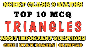 Best MCQ Class 9 Triangles || Class 9th Maths NCERT + Exemplar Questions #mcqncert #class9maths