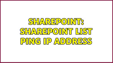 Sharepoint: SharePoint List Ping IP Address (2 Solutions!!)