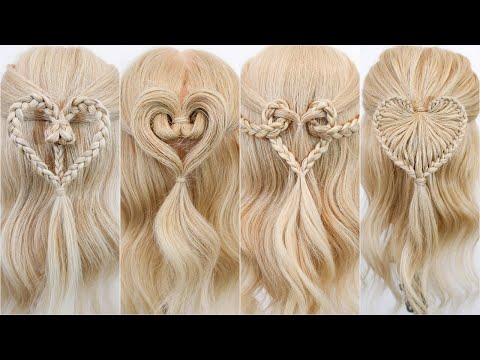 How To Braided Hearts - Valentines Day Hairstyles - Half Up Half Down - Medium & Long Hair