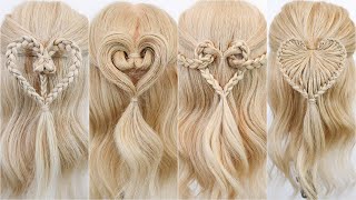 How To Braided Hearts - Valentines Day Hairstyles - Half Up Half Down - Medium &amp; Long Hair