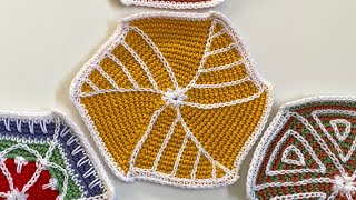Left Hand: Crochet Mandala Sampler Throw: Hexagon 19 | The Crochet Crowd