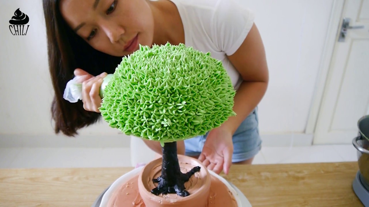 bonsai cake decorate tutorial YouTube