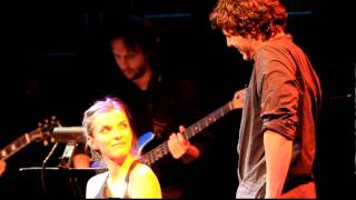 Jon Groff and Betty Gilpin singing at Joe's Pub