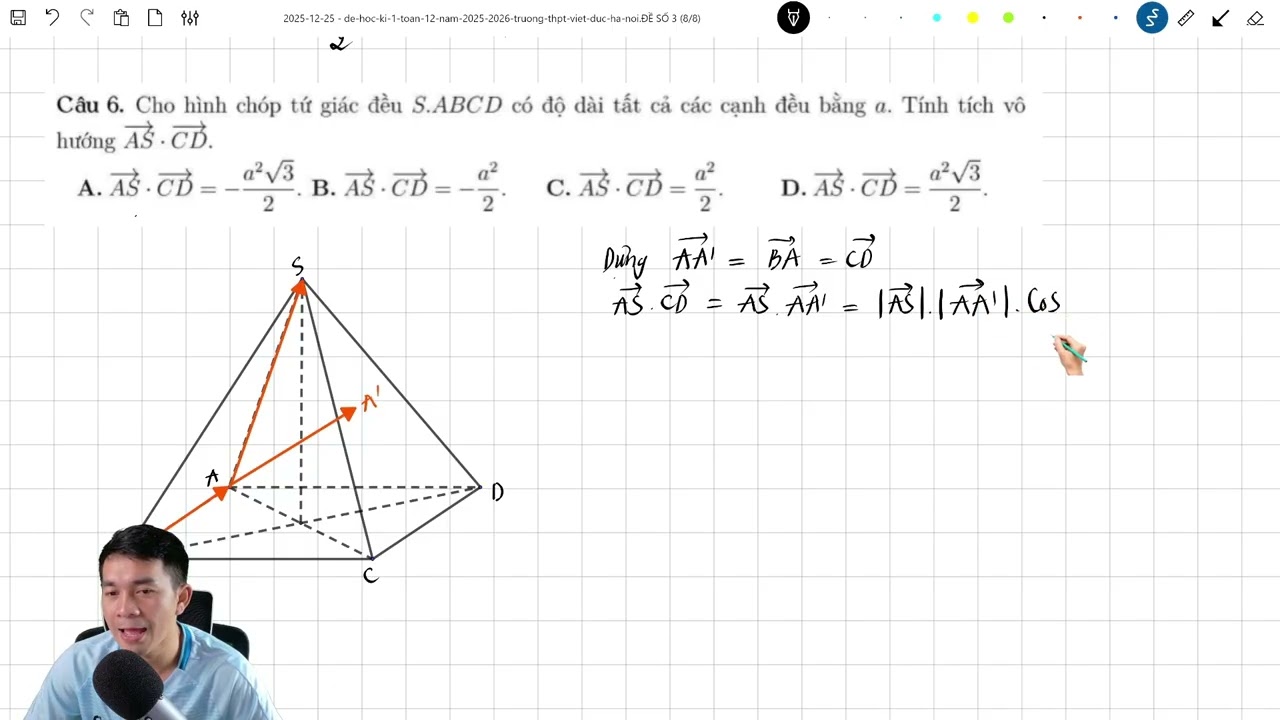 Toán 12 - Ôn tập cuối học kì 1 - Giải full chi tiết đề thi hk1 Toán 12 - THPT Việt Đức - Đề số 3