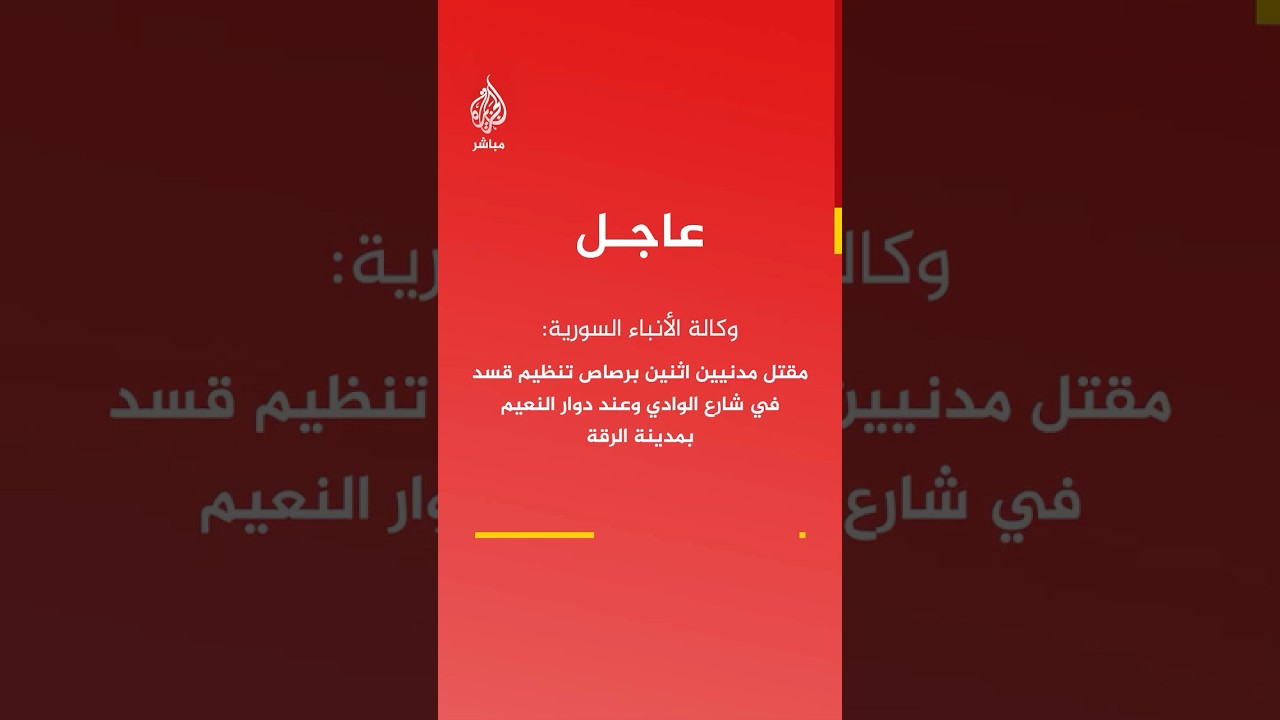 وكالة الأنباء السورية: مـقـ ـتـل مدنيين اثنين برصاص تنظيم قسد في شارع الوادي وعند دوار النعيم